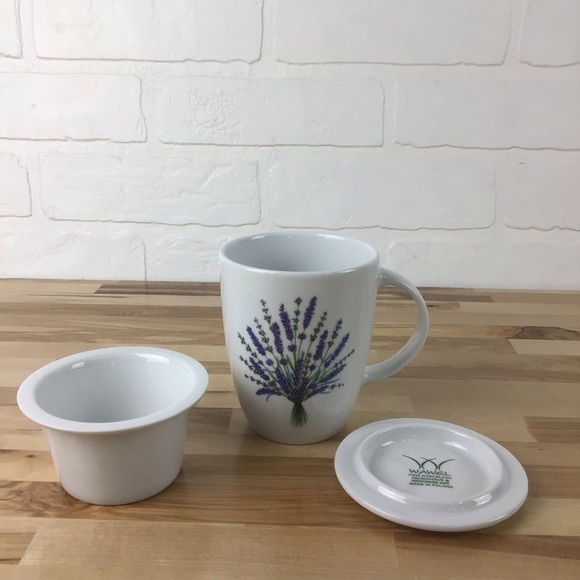 WAWEL fine porcelaine made in Poland mug tea cup coffee with drainer lavender - Picture 2 of 13
